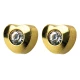 Kolczyki złote serduszka z brylancikiem 2 szt. R 502-4 Y