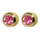 Kolczyki R210Y cyrkon różowy w złotej oprawie 2szt