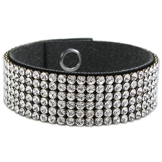 Bransoletka Crystal Mesh CRYSTAL 16 cm, na czarnym
