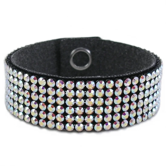 Bransoletka Crystal Mesh CRYSTAL AURORE BOREALE 18 cm, na czarnym