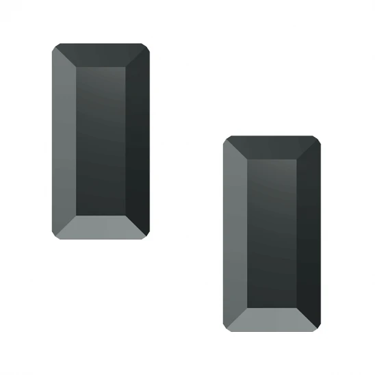 Prostokąt Jet Hematite MM 2,5 x 5 czarna opalizująca 20 szt.