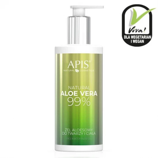 Żel aloesowy 99% Natural Aloe Vera do twarzy, ciała i włosów 300ml