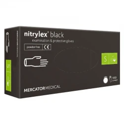 Rękawiczki nitrylowe bezpudrowe Nitrylex Black (S) 100szt