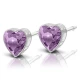 Kolczyki ozdobne Heart Light Amethyst 6mm plastik medyczny 2szt