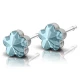 Kolczyki ozdobne Flower Aquamarine 6mm plastik medyczny 2szt