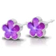 Kolczyki ozdobne Flower Fuchsia 6mm plastik medyczny 2szt