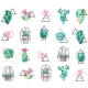 Naklejki wodne do zdobienia paznokci Cactus Nail Art Stickers