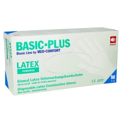 Rękawiczki lateksowe pudrowane Basic-Plus Med-Comfort (M) 100szt