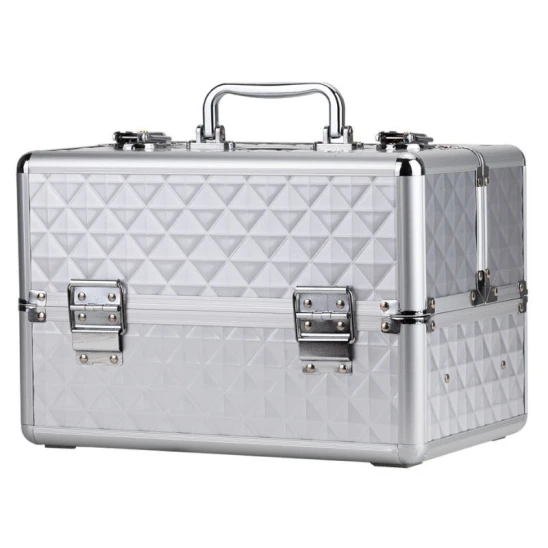 Kuferek kosmetyczny Silver Diamond na hybrydy, żele i lampę UV LED