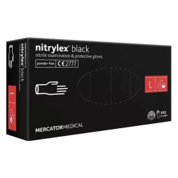 Rękawiczki nitrylowe bezpudrowe Nitrylex Black (L) 100szt