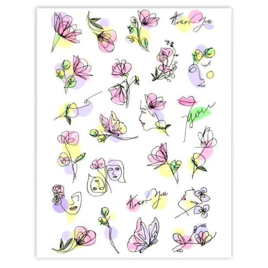 Naklejki do zdobienia paznokci Summer Woman Nail Art Stickers