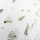 Naklejki 3D do zdobienia paznokci Golden Minimalism Nail Art Stickers