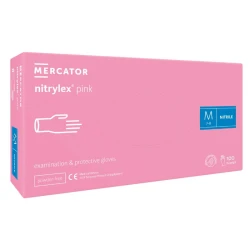 Rękawiczki nitrylowe bezpudrowe Nitrylex pink (M) 100szt