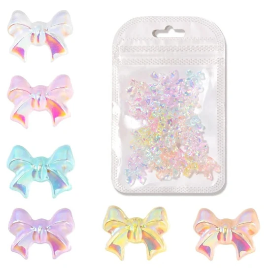 Kokardki 3D do zdobienia paznokci Aurora Ribbon Charm 50szt