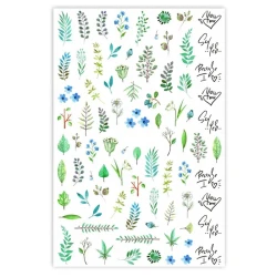 Naklejki do zdobienia paznokci Leaves & Flowers Nail Art Stickers