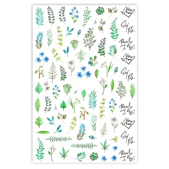 Naklejki do zdobienia paznokci Leaves & Flowers Nail Art Stickers