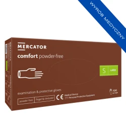 Mercator Comfort powder-free Rękawiczki lateksowe bezpudrowe S 100szt