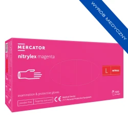 Rękawiczki nitrylowe bezpudrowe Nitrylex Magenta (L) 100szt