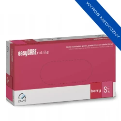 Rękawiczki nitrylowe bezpudrowe easyCARE nitrile Berry (S) 100szt