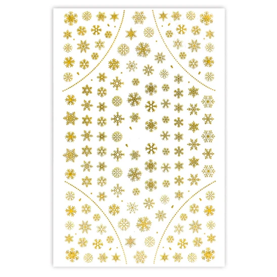 Naklejki do zdobienia paznokci Golden Snowflakes Nail Art Stickers