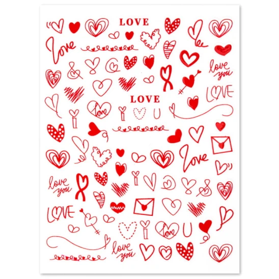 Naklejki do zdobienia paznokci I Love You Nail Art Stickers