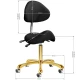 Taboret kosmetyczny 1004 z profilowanym siedziskiem i oparciem (czarno-złoty) Taboret kosmetyczny 1004 z profilowanym siedziskiem i oparciem (czarno-złoty)