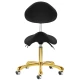 Taboret kosmetyczny 1004 z profilowanym siedziskiem i oparciem (czarno-złoty) Taboret kosmetyczny 1004 z profilowanym siedziskiem i oparciem (czarno-złoty)