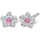 Kolczyk do przekłuwania uszu 7512-6410 Stokrotka brylantowa z różowym środkiem