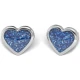 Kolczyk do przekłuwania uszu 7524-3566 Niebieskie Serce w srebrnej oprawie