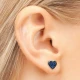 Kolczyk do przekłuwania uszu 7524-3566 Niebieskie Serce w srebrnej oprawie