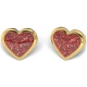 Kolczyk do przekłuwania uszu 7523-3567 Czerwone Serce w złotej oprawie