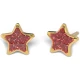 Kolczyk do przekłuwania uszu 7523-3543 Czerwona Gwiazda w złotej oprawie
