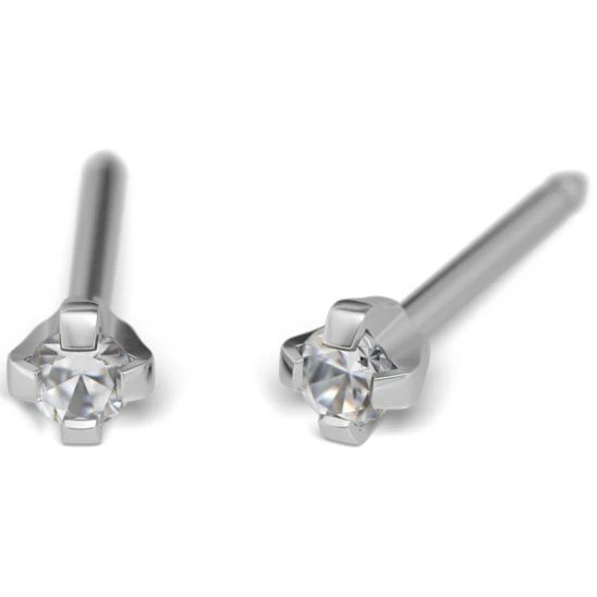 Kolczyk do przekłuwania uszu 7532-0100 Cubic Zirconia 2mm szlif brylantowy