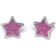 Kolczyk do przekłuwania uszu 7524-3542 Różowa Gwiazda w srebrnej oprawie