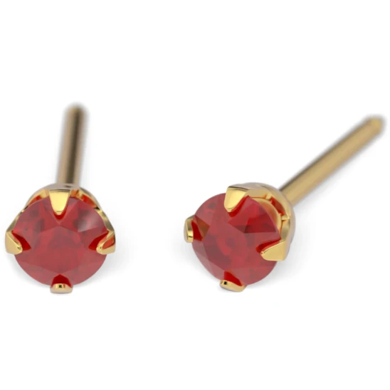 Kolczyk do przekłuwania uszu 7511-0107 Rubin o średnicy 3mm