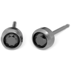 Kolczyk do przekłuwania uszu 7513-0225 Jet w antracytowej oprawie 4mm