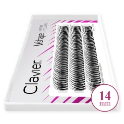 Kępki rzęs Vshape Fishtail 10D (0,10mm) czarne C 14mm
