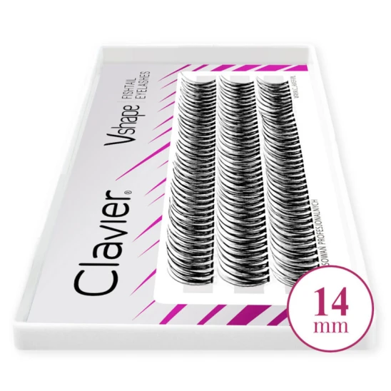 Kępki rzęs Vshape Fishtail 10D (0,10mm) czarne C 14mm