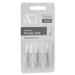 Zestaw frezów podologicznych Arkada’s Podo Set Top 03 Gold 3szt