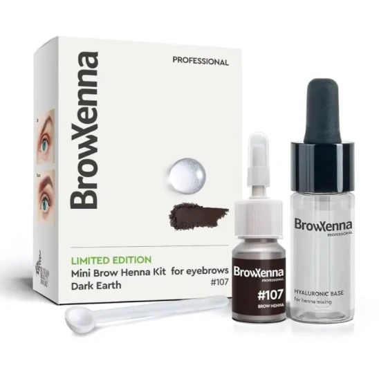 Henna pudrowa 107 Dark Earth 3ml + baza hialuronowa Hyaluronic Base 10ml