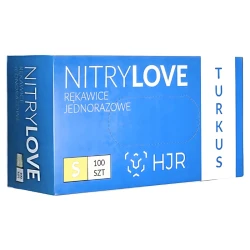 Rękawiczki nitrylowe bezpudrowe HJR Turkus (S) 100szt